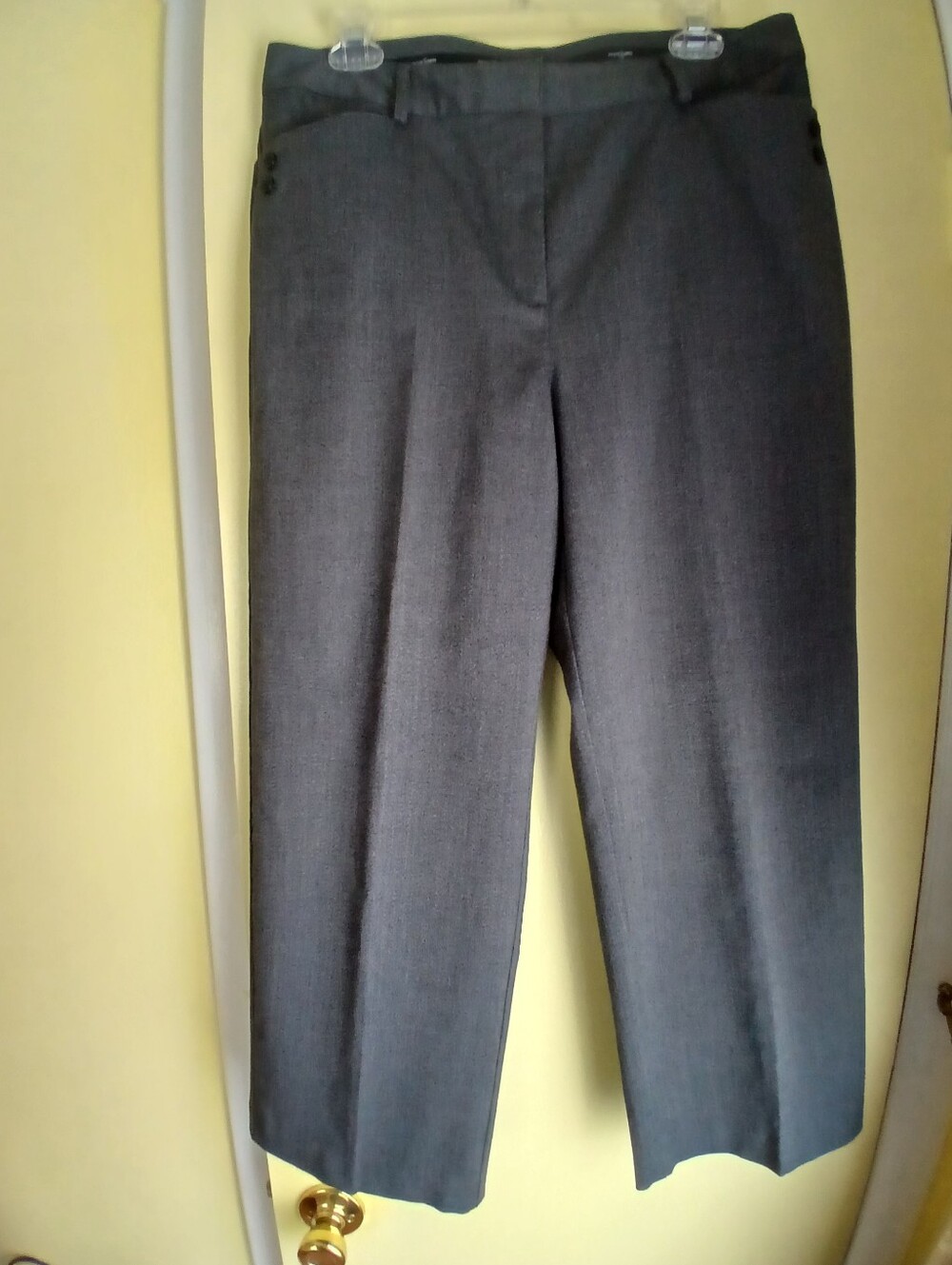 Jaclyn Smith Charcoal Wide-Leg Dress Pants